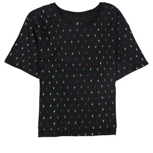 Skechers Womens Diamond Dot Graphic T-Shirt, Black, X-Large - 1 of 2