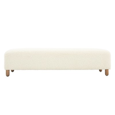 NicBex Modern 60.25" Rectangle Bench with Wood Frame for Bedroom and Entryway