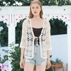 Anna-Kaci Women's Floral Crochet Open Front Vest for Daily Wear - 2 of 4