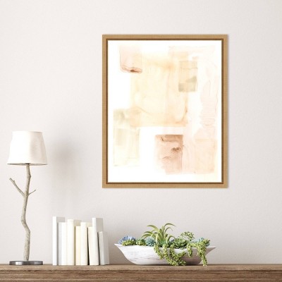 June Erica Vess Liquid Chiffon II Abstract Canvas Art with Maple Frame