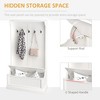 Vynxaria 38 Inch White Freestanding Coat Rack with 4 Hooks and Shoe Storage, Ideal for Bedroom & Living Room - 4 of 4