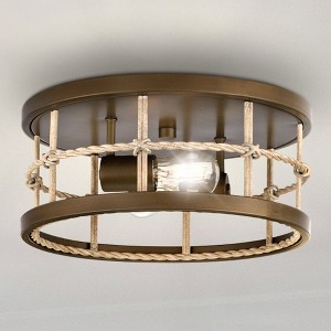 Urban Ambiance Luxury Transitional Indoor Ceiling Light,  5-3/4''H x 13"W x 13''D,  Aged Brass Finish, UHP4690 - 1 of 4