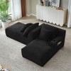 VASIP Compressible Double Chaise Lounge with Cupholders ,Fluffy Upholstered Sleeper Loveseat, for Living Room, Bedroom Reading, No Assembly Required. - 4 of 4