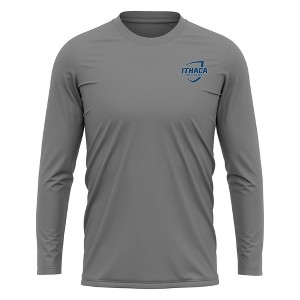 Ithaca College Adult Sport Long Sleeve Left Chest Logo, Athletic Heather - 1 of 4