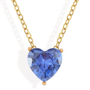 Anna-Kaci Gold Tone Necklace with Heart-Shaped Crystal Pendant - 1 of 4
