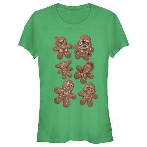 Juniors Womens Star Wars Christmas Gingerbread Cookies T-Shirt - 1 of 3