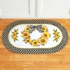 Collections Etc Sunflower Wreath Gingham Border Farmhouse Braided Accent Rug black - 2 of 3