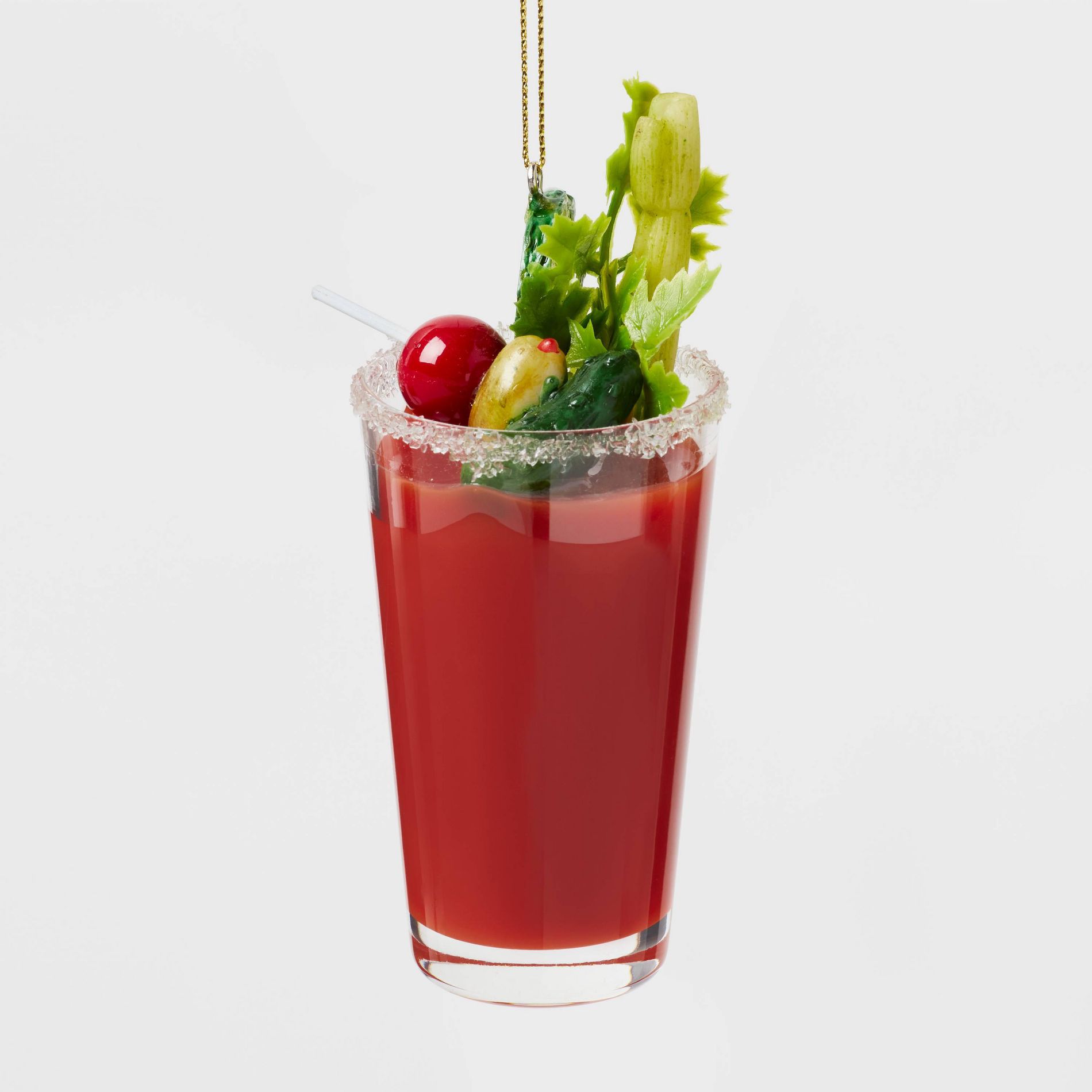 Glass Bloody Mary Cocktail Christmas Tree Ornament Red - Wondershop™