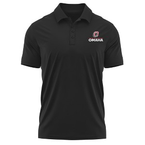 University of Nebraska at Omaha Adult Polo Left Chest Logo, Athletic Heather - 1 of 4