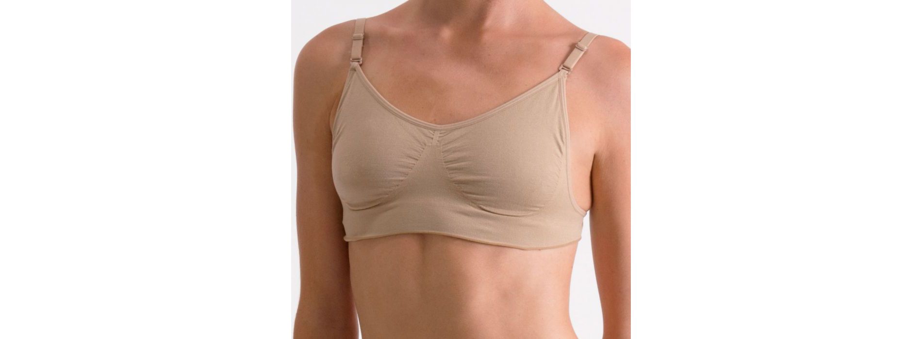 Women's Dance Bra by Silky Dance Convertible Bra Clear Straps Nude Small Adult