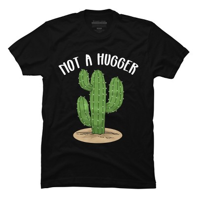 Men's Design By Humans Not A Hugger Tshirt Botanical Cactus Tee Introvert Succulent By Luckyst T-Shirt