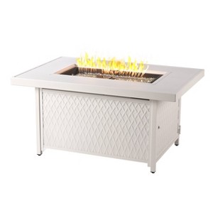Oakland Living Aluminum Rectangle 55000 BTUs Propane Textured Weave Design Outdoor Patio Dining Table - 1 of 4