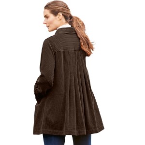 Woman Within Women's Plus Size Pleat-Back Corduroy Jacket - 1 of 4