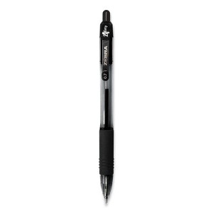 Zebra Z-Grip Ballpoint Pen, Retractable, Medium 0.7 mm, Black Ink, Clear/Black Barrel, 30/Pack - 1 of 4