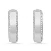 Steeltime Ladies 18k white gold plated brass simulated diamonds hoop earrings - 2 of 4