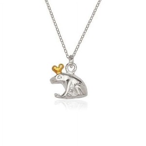 RMZ GOLD NYC Silver Plated Frog Charm Necklace – Cute and Quirky Animal Pendant on Chain – Fun Gift for Nature & Frog Lovers - 1 of 1