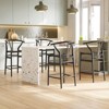 Sapphtopaz 1PC Wishbone Bar Stools with Rattan Weave Seat Counter Height Bar Stools with Armrest & Backrest Dining Chairs for Kitchen Island - 4 of 4