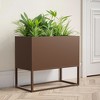 36*18*18 Inch Large Metal Rectangular Planter with Shelves and Drainage Holes for Indoor/Outdoor Use - 4 of 4