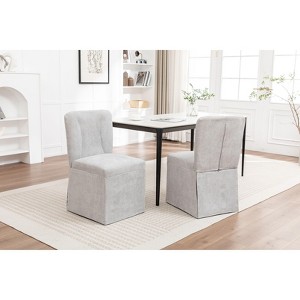 PAGED Linen Dining Chairs Set of 2, Modern Armless Dining Room Chairs with Padded Seat and Backrest, Kitchen Chairs for Dining Room - 1 of 4