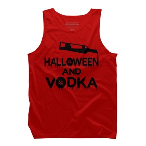 Men's Design By Humans Halloween and Vodka By melcu Tank Top - 1 of 3