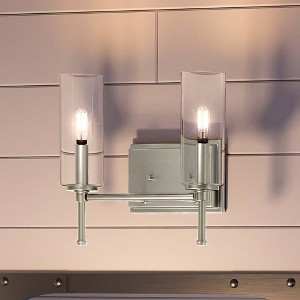 Urban Ambiance Luxury Contemporary Bath Light 11.5''H x 12.5''W,  Brushed Nickel Finish,  Parkes Collection, UHP4221 - 1 of 4