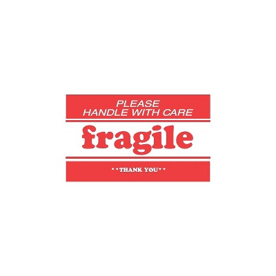 Tape Logic Labels "fragile - This Side Up - Hwc" 3" X 5" Red/white 500 ...