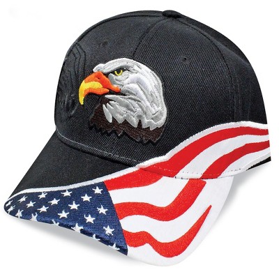 Collections Etc American Eagle Patriotic Pride Cotton Baseball Cap NO SIZE Black