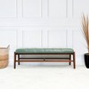 TiramisuBest Mid Century Modern Tan Leather Bench - Brown, Tan Genuine Leather, Solid Wood Entryway Bench, 16.1L x 47.5W - 3 of 4