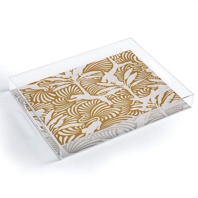 evamatise Big Cats and Palm Trees Jungle 15.5" x 12" Acrylic Tray - Deny Designs