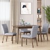 Christopher Knight Home Lancer Mid Century Modern Channel Stitch Dining Chairs (Set of 4), Dark Gray/Walnut - 2 of 4