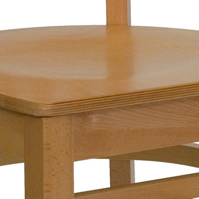 natural wood seat/natural wood frame