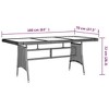 vidaXL Patio Table Black 63 inches x27.6 inches x28.3 inches  Poly Rattan & Solid Acacia Wood - 4 of 4
