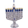 Kurt Adler Noble Gems Glass Ornament, New Hanukkah Menorah - 3 of 4