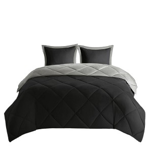 Gracie Mills Vicente Reversible Diamond Quilt Down Alternative Comforter Set with 3M Scotchgard Protection - 1 of 4