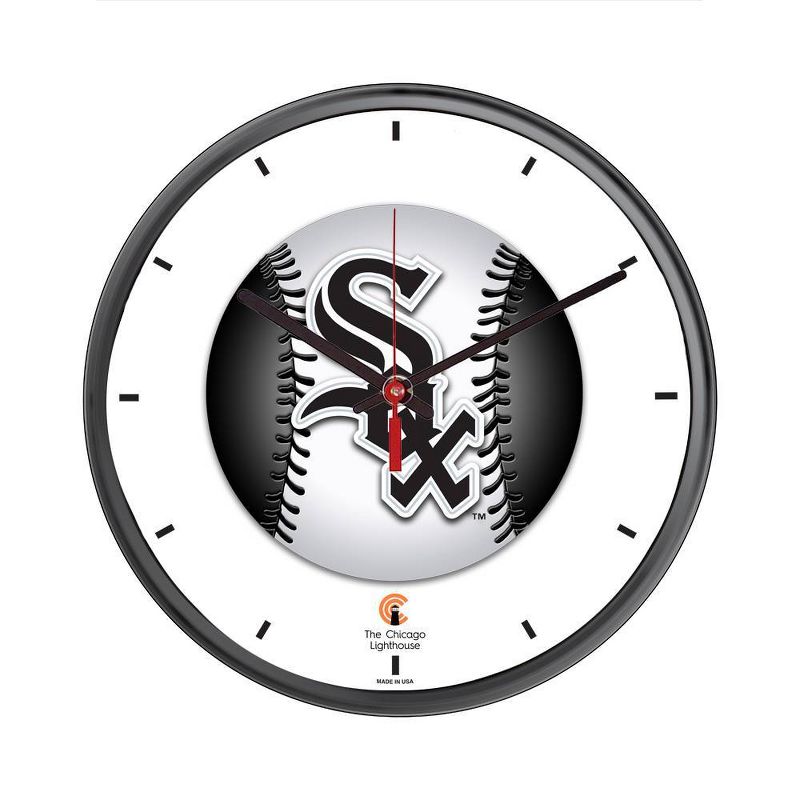 12.75&#34; x 1.5&#34; Chicago White Sox Quartz Movement Decorative Wall Clock Black Frame - By Chicago Lighthouse, 1 of 5