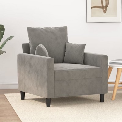 vidaXL Sofa Chair Light Gray 23.6 in. Velvet
