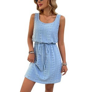 blue boho dress short Bohemian Cute Blue Short Mini Dress