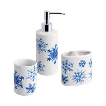 3pc Snowflakes Bathroom Accessories Set - Allure Home Creations