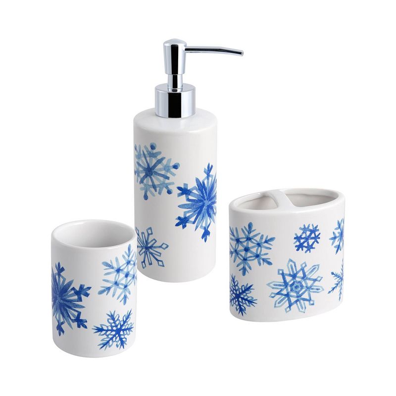 3pc Snowflakes Bathroom Accessories Set - Allure Home Creations, 1 of 12