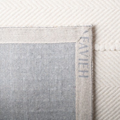 Ivory Square Hand-Tufted Wool Area Rug with Non-Slip Feature