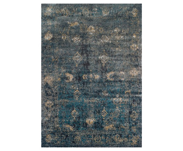 9'6"X13' Blue Gray Damask Woven Area Rug - Addison Rugs