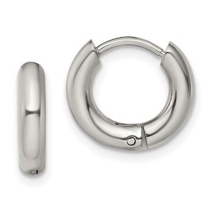 Chisel Stainless Steel Polished 3mm Hinged Hoop Earrings - 1 of 4