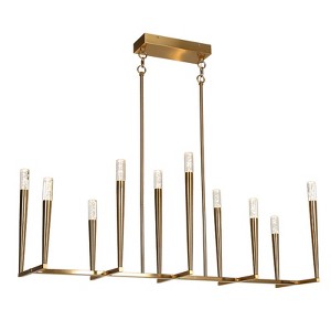 LNC Florescentia 10-Lights 43.3" Modern Luxury Linear Integrated LED Island  Lights, Gold - 1 of 4