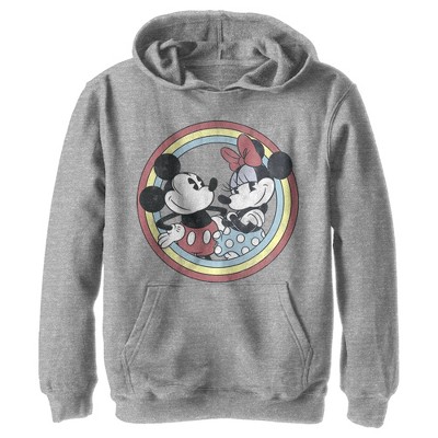 Boy's Disney Mickey and Minne Retro Circle Pull Over Hoodie