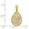 Black Bow Jewelry 14k Yellow or White Gold Small Filigree Teardrop Pendant, 13mm - 4 of 4