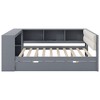 Twin/Full Size Daybed with Storage Shelves, Trundle, Charging Station & Upholstered Headboard - ModernLuxe - 4 of 4