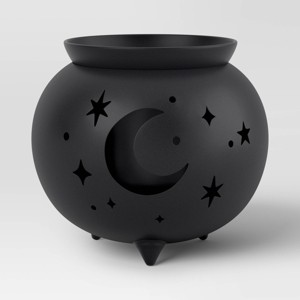 9" Large Metal Cauldron Planter Halloween Decorative Prop Black - Hyde and EEK! Boutique™ - 1 of 3