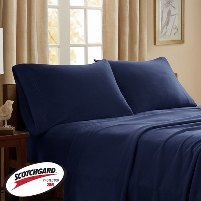 3 Pcs Ultra-Soft Pill-Resistant Elastic Fitted Sheet Set, High-Density Fabric Durable Smooth Micro Fleece Bedding Set with Matching Pillow Cases