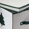 Household Essentials Medium Holiday Storage Box Green: Canvas Decorative Storage Box, 13"x13"x8.5", Spot Clean - 2 of 4