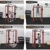 Power Cage, 1600LBS Power Rack with Smith Machine & LAT Pulldown - Multi-Functional Home Gym Squat Rack 21 Attachments Dip Bars J-Hooks - 3 of 4